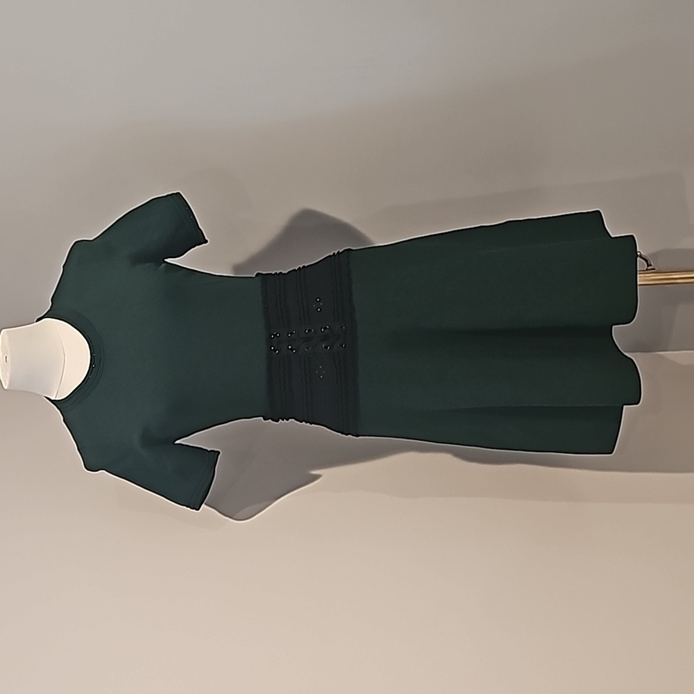 Sandro Womens Brandy Corset Effect Knit Dress Size 2 Green Fit & Flare